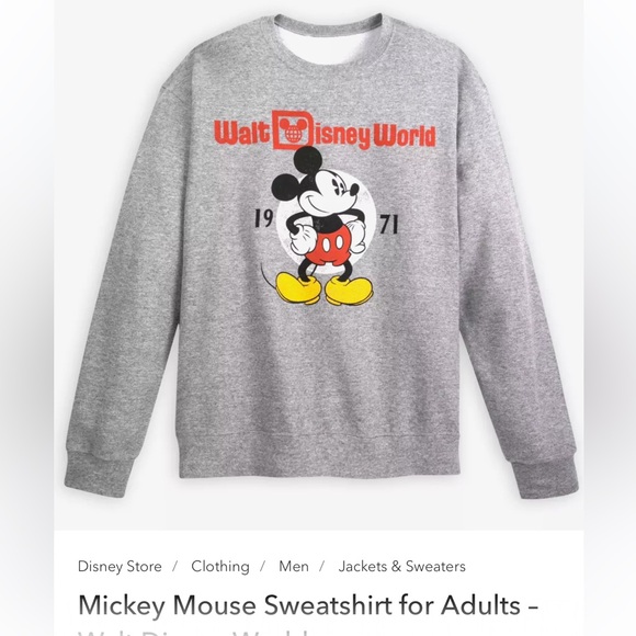 Disney Parks Mickey Mouse 1971 Sweatshirt size Small - Picture 6 of 7